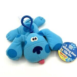 Blues Clues Blue Clip On Plush 5" Tyco‎ 1998 VTG 90s Toy Barking Sound NEW